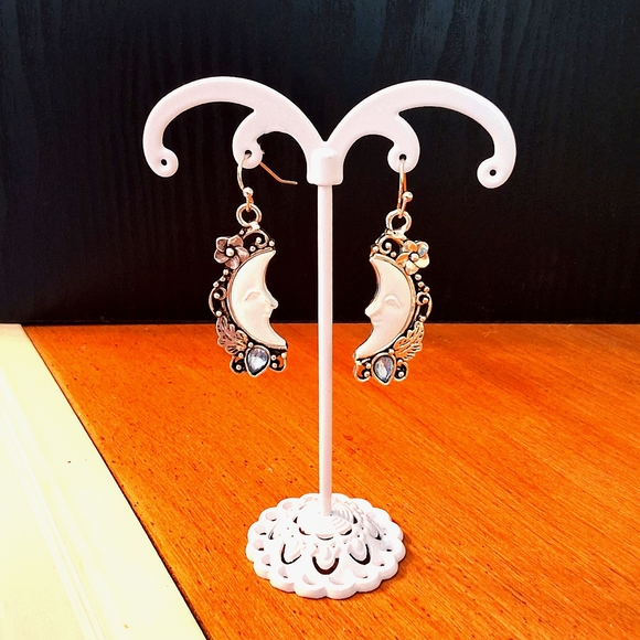 💥SALE💥NEW Moon Silver Blue Jewel Dangle Earrings - Picture 6 of 6